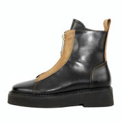 Billi Bi - 1330 - chunky støvle m. lynlås op ad vristen - sort/cognac