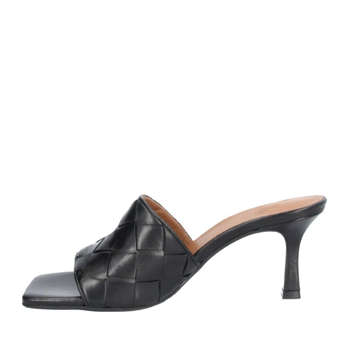 Billi Bi - 2062 - Håndflettet slip in sandal på hæl - sort