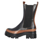 Billi Bi - A3143 - chunky chelsea støvle m. mellemhøjt skaft - sort/brun