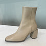 Billi Bi - A3523 - hælstøvle m. kantet snude - beige