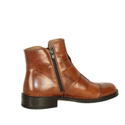 Bubetti 2531 Cognac flettet damestøvle med dobbelt lynlås