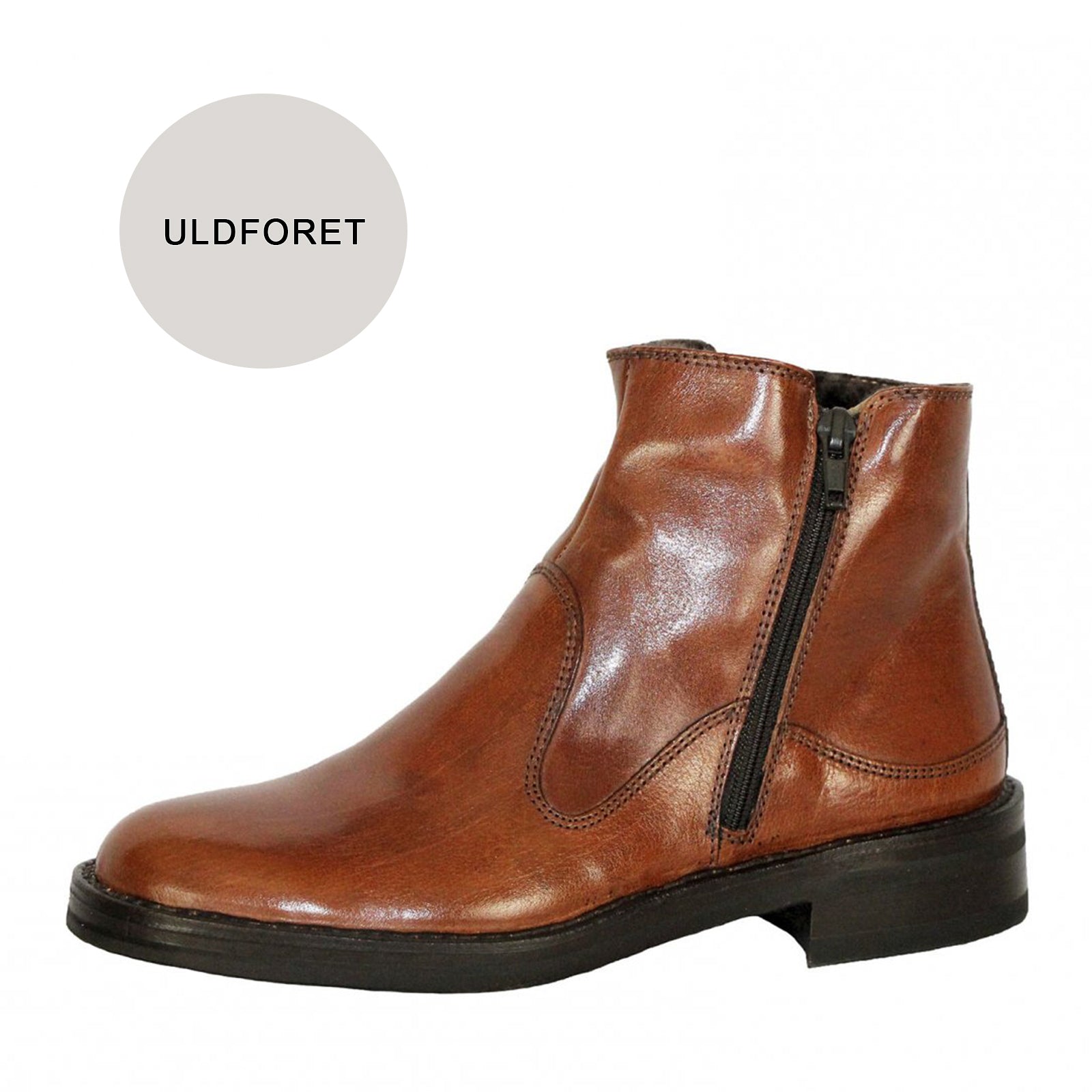 Bubetti 2558M Cognac Damestøvle i skind med foer