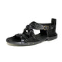 Bubetti 3446 Sort Patina  remsandal med krydsende remme og hælkappe