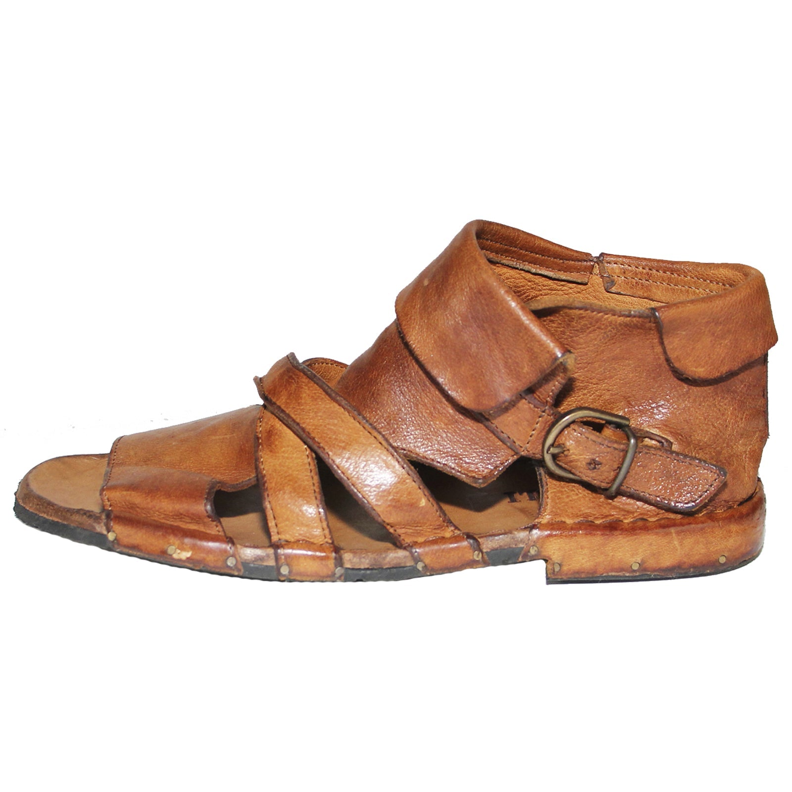 Bubetti 3487 Cognacfarvet Gladiator Dame Sandal med Hælkappe