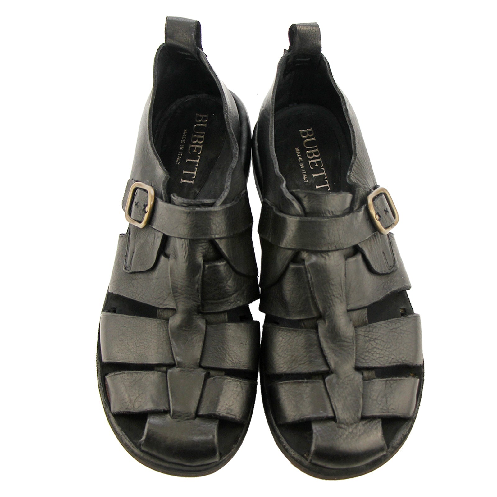 Bubetti 8674 Lux.Nero Sort Lukket Herresandal i Skind