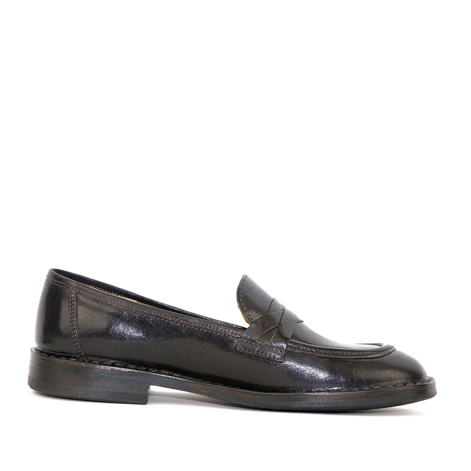 Bubetti 9748 Mørkbrun Dame Loafer i Skind