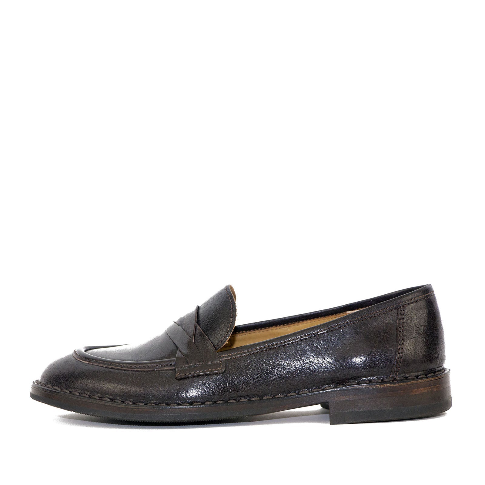 Bubetti 9748 Mørkbrun Dame Loafer i Skind