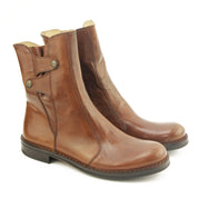 Bubetti 9892 Cognac Damestøvler i Skind med Dekorative Knapper