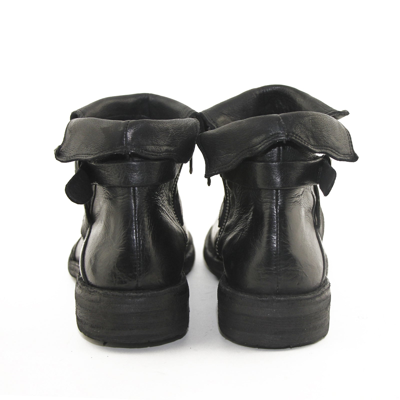 Bubetti 9895 Lux Nero Sort Damestøvle med Rem og Bred Snude