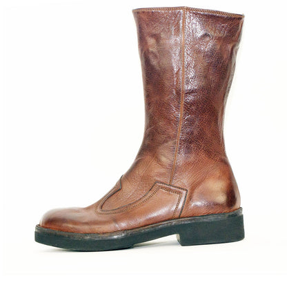Bubetti 9978 3/4 lang kastanjebrun støvle med indv. lynlås