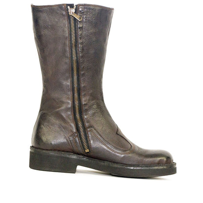 Bubetti 9978 3/4 lang mørkbrun støvle med indv. lynlås