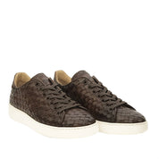 Giorgio 18566 Flettet sneaker kastanje brunt skind