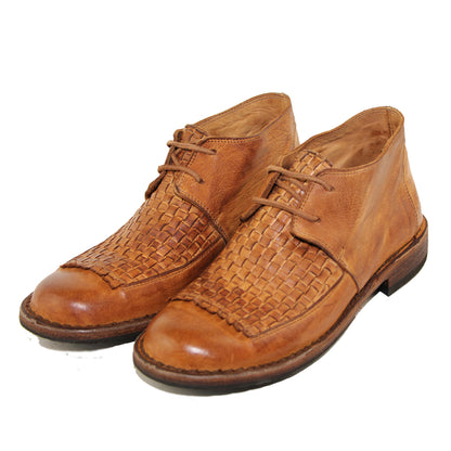 Bubetti 9803 kort dame støvle i cognac med flet
