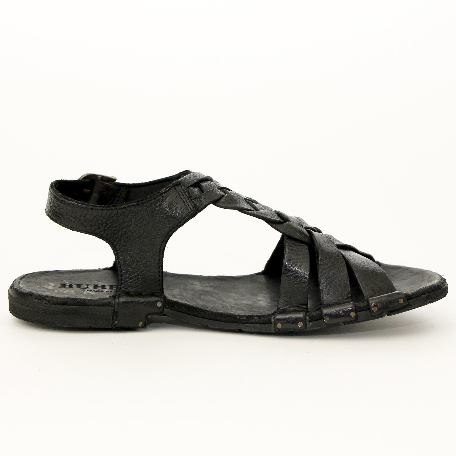Bubetti 3456 Sort Patina  rem sandal med flet