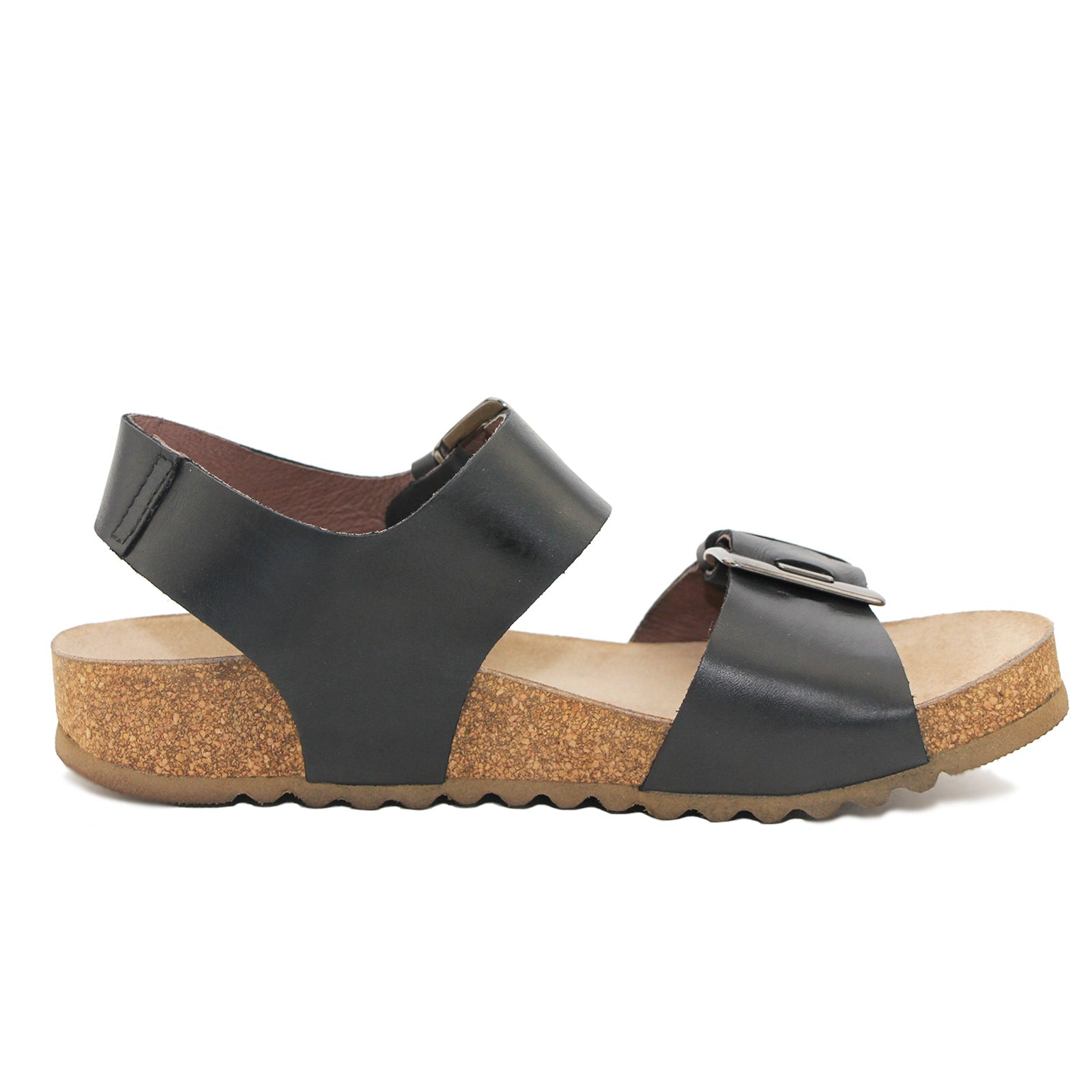 Lofina 808 sort dame sandal med fodseng