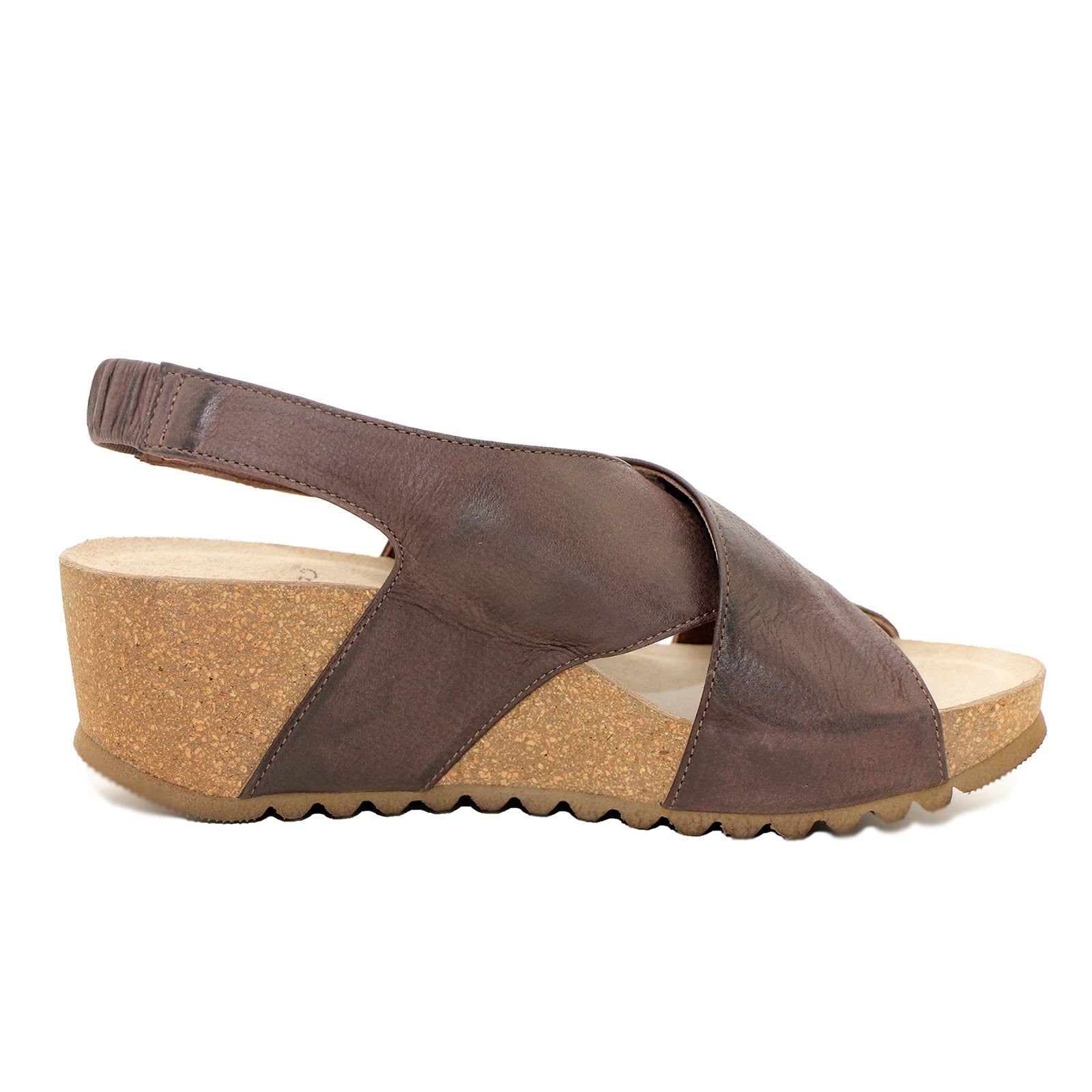Lofina E5-191 brun dame sandal med kilehæl