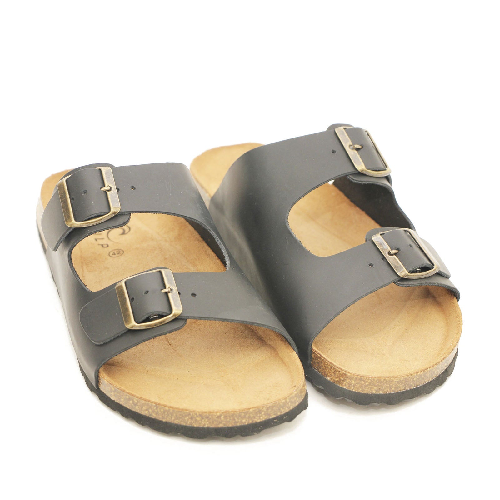 Skvulp 3005.S57 Sort Herresandal i Olieret Skind