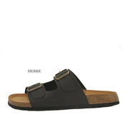 Skvulp 3005.S57 Sort Herresandal i Olieret Skind