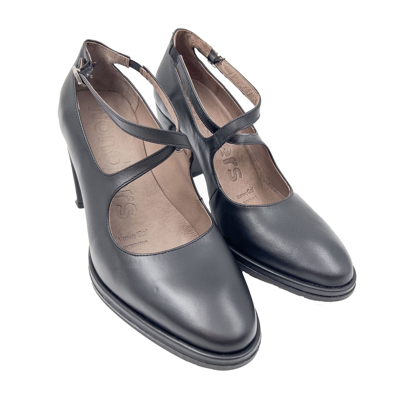 Wonders M-5131 Sort Glat Skind Plateau Pump